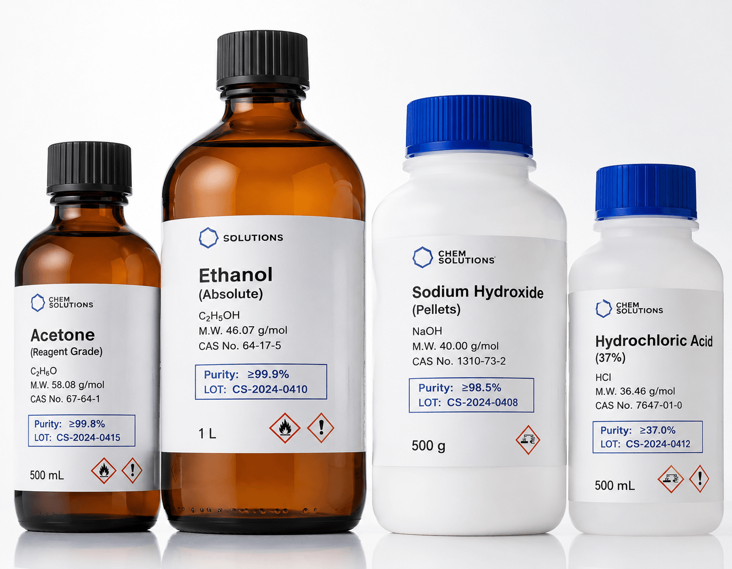 ChemShopee lab-grade chemical bottles